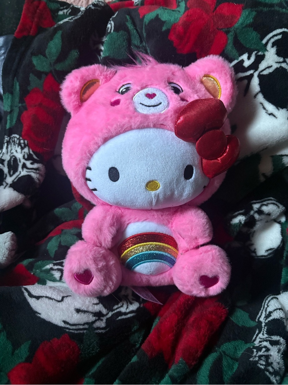 hello kitty x carebears pink plush